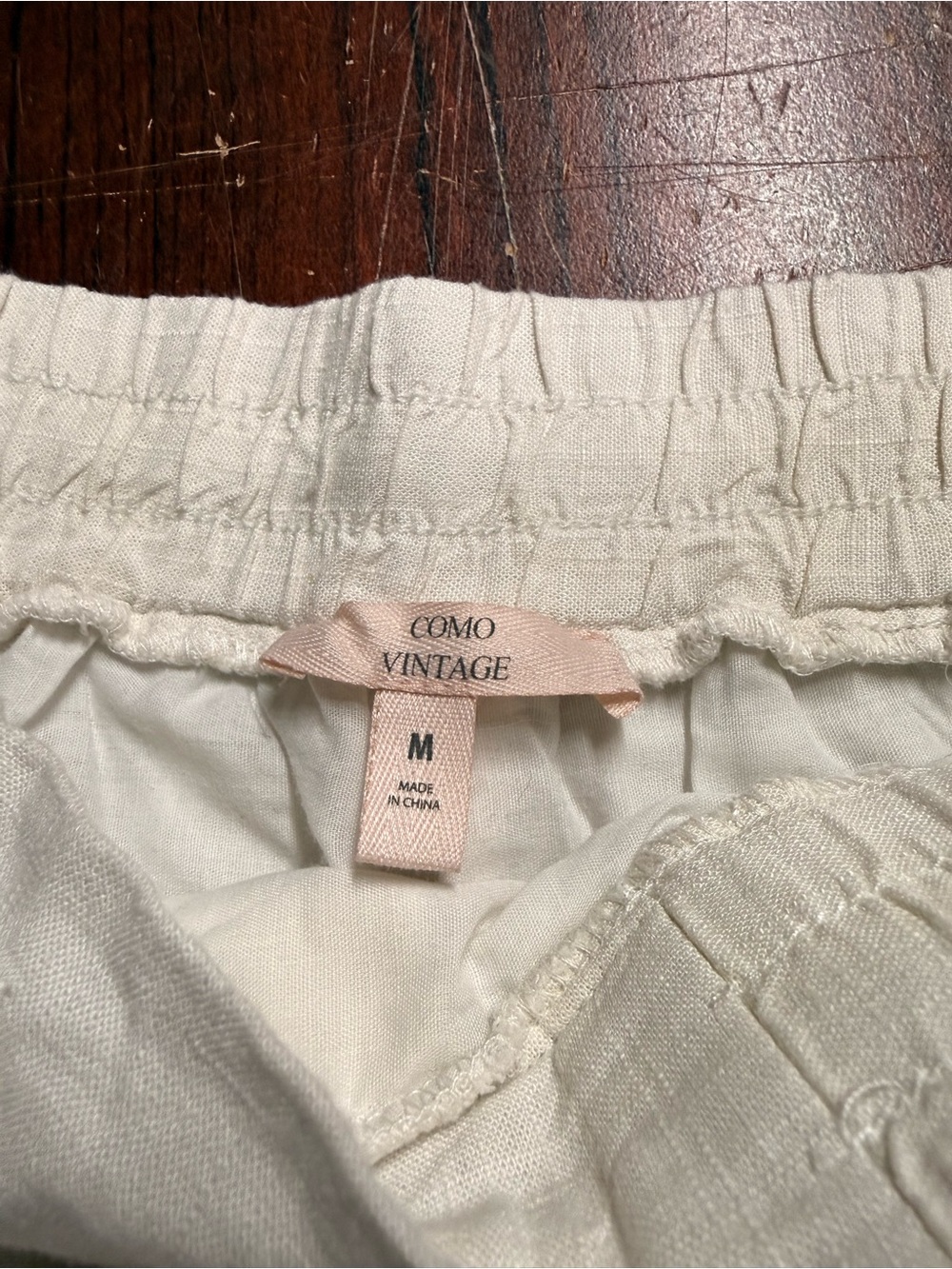 Como Vintage Cream Elastic Waist Pants